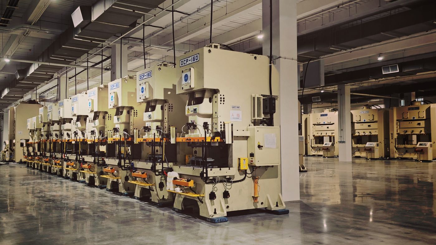 Industrial machinery on a factory production floor